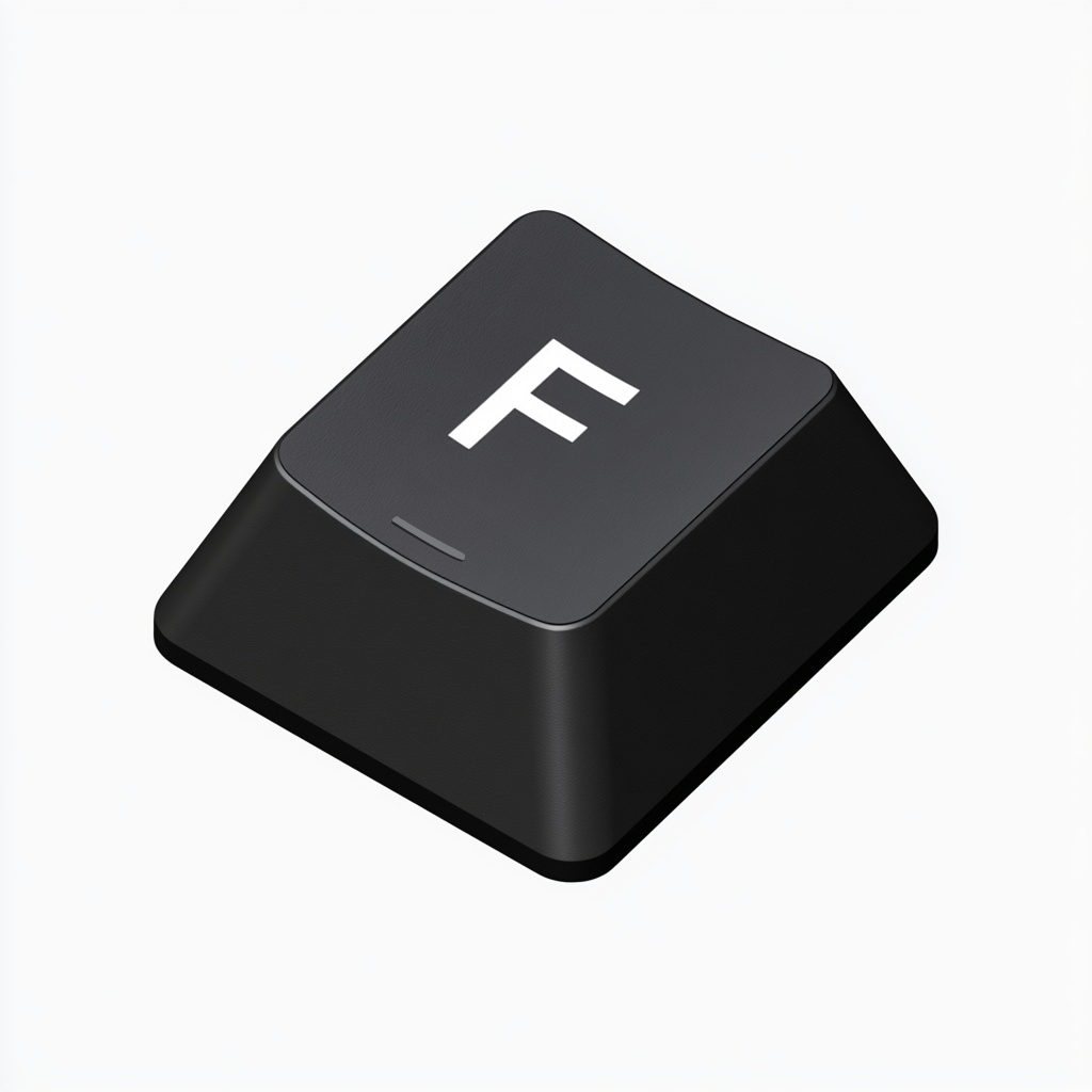Keyboard F key with raised tactile bar
