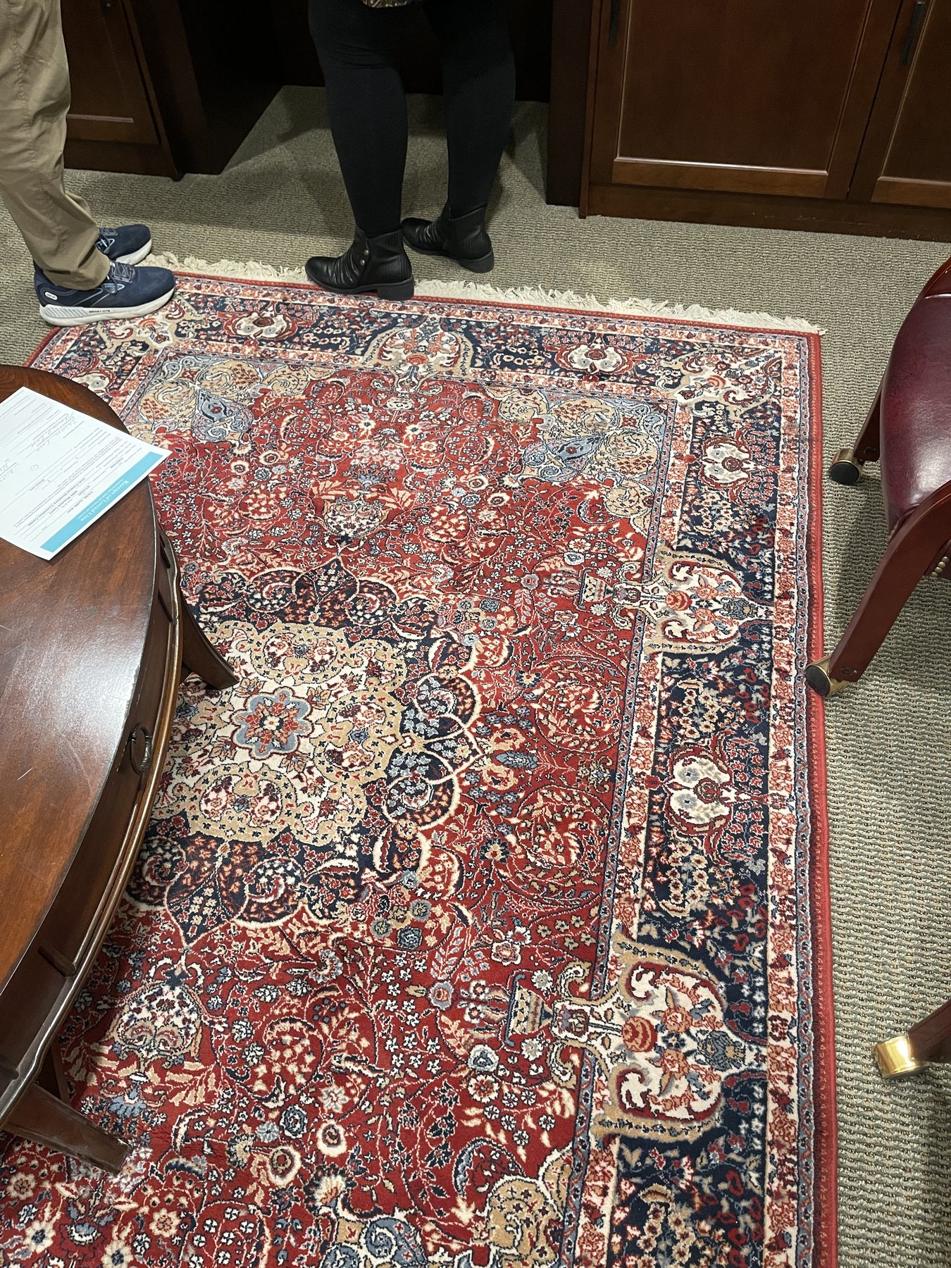 Rug on the floor of a funeral home