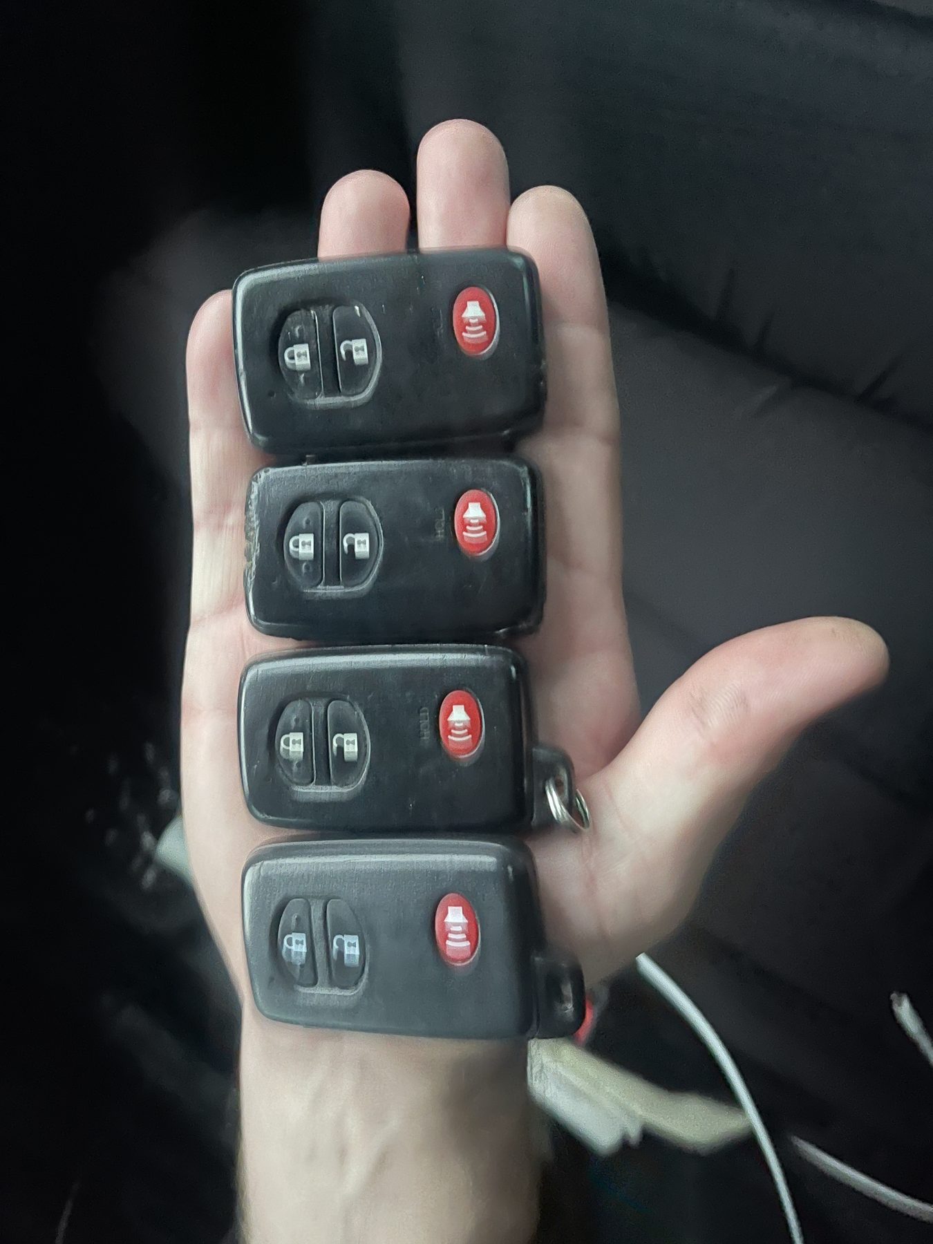 Four sets of failed Jeep keys